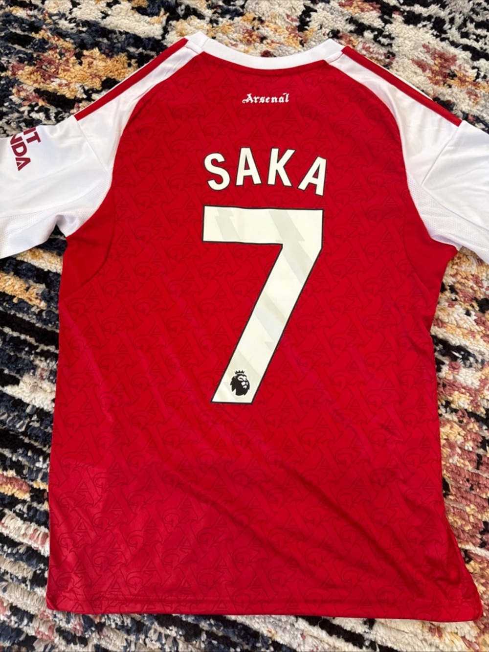 Bukayo Saka #7 Men's Red Soccer Jersey Small